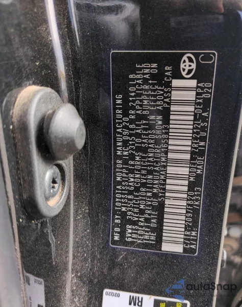 2021 Toyota Corolla Le z USA, uszkodzony, nr VIN 5YFEPMAEXMP165813